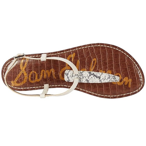 NEW Sam Edelman Gigi Black/White Ivory Corolia Snake Print Sandals. - Picture 2 of 5